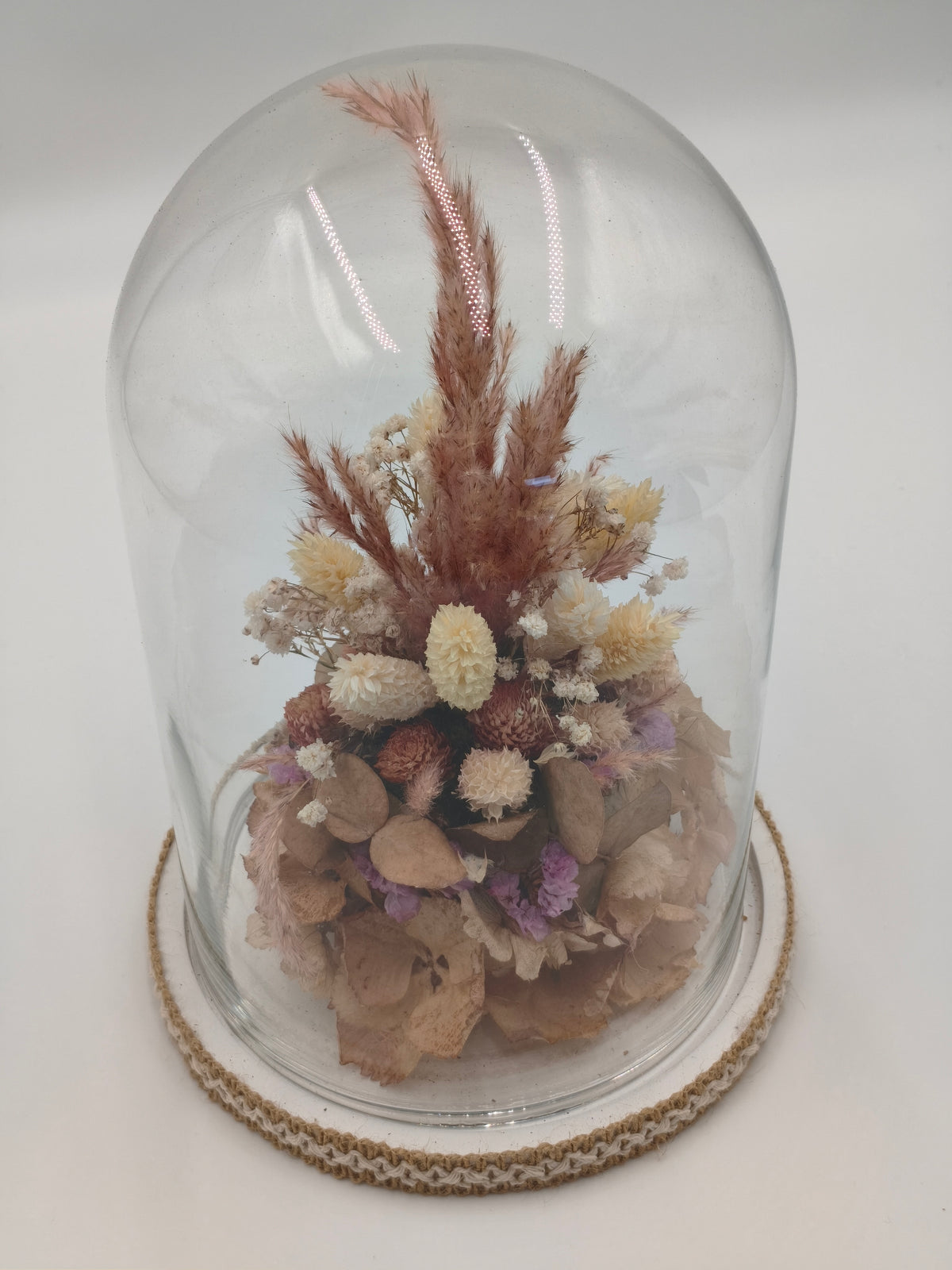 Glasglocke Trockenblumenarrangements 2