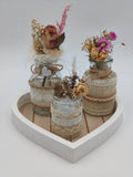 Deko-Tablett Arrangement Trockenblumen 21