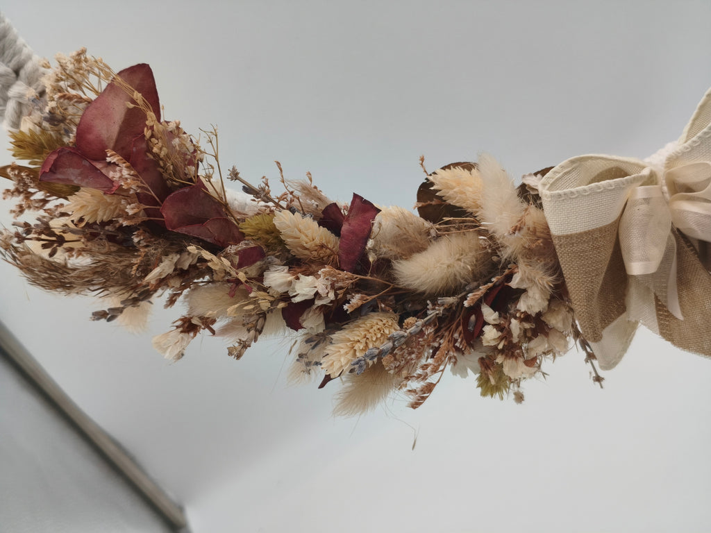 Makramee-Trockenblumen Kranz Herbst 40