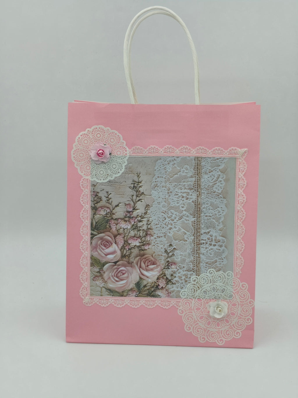 Geschenkpapier Tragetasche Rosa 63